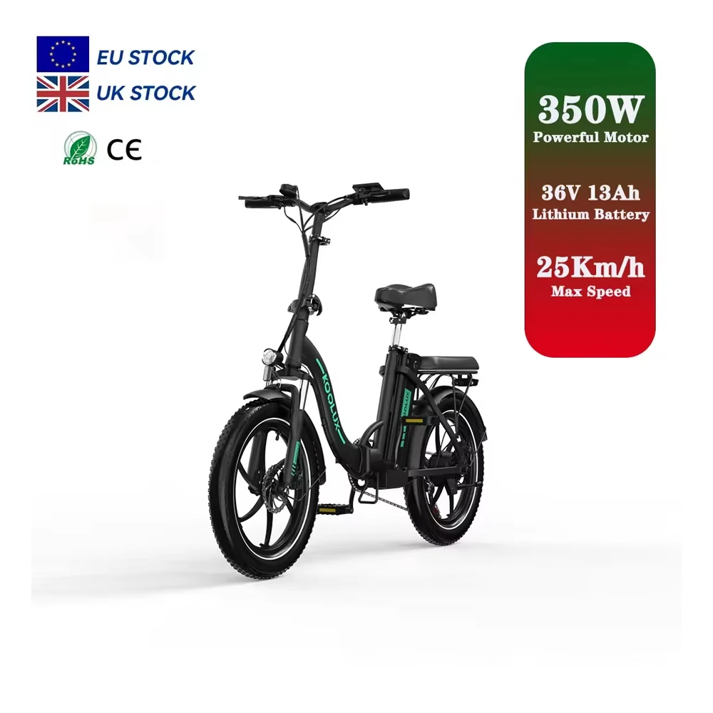350W 13Ah 36V Foldable Adult Electric Bike 20 Inch Aluminum Alloy Frame 7 Speed Gears Fat Tires Disc Brakes EU Warehouse