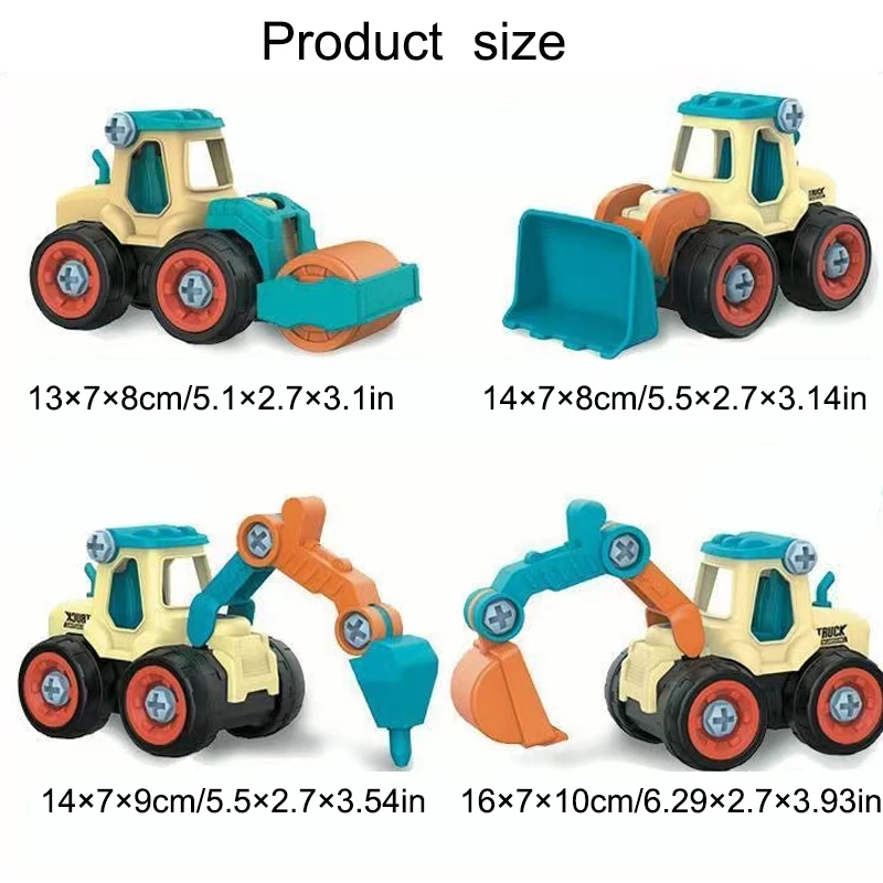 Children\'s Disassembly Engineering Car Toy DIY Nut Assembly Puzzle Disassembly Simulation Sliding Excavation Disassembly Car