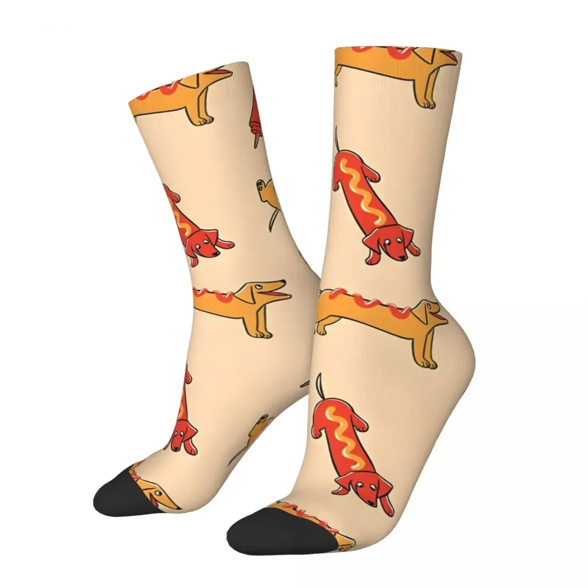 Hot Dogs Men's Socks Retro Harajuku Street Style Novelty Casual Crew Sock