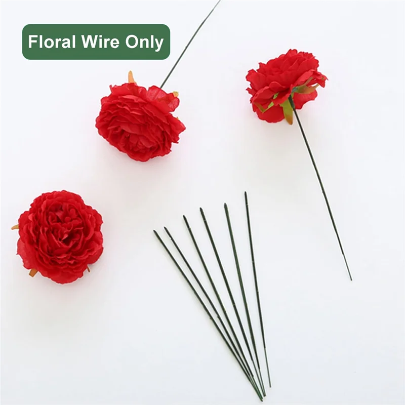 

A63X-Florist Wire, 200Pcs Plastic Floral Stem, Artificial Flower Rod, Plant Stub Wire Green Florist Wires, Floral Wire