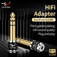 YYAUDIO 6.5mm Male to 3.5mm Female Stereo Audio Adapter for Headphones, Amplifiers and Guitars