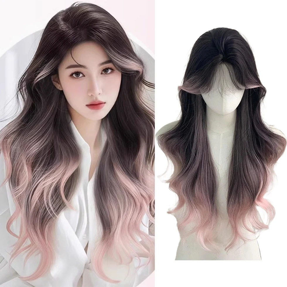 EASTSECRET Synthetic Wig Hull Head Cover Hor Women In Paris Painted And Dyed With Gradient Long Curly Hair Naturally Breathable