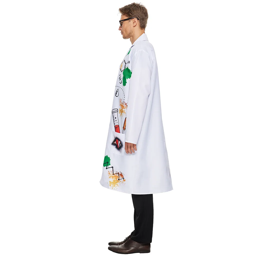 Fun Scientist-accesorios para disfraz de Halloween, mono y peluca, 2 piezas