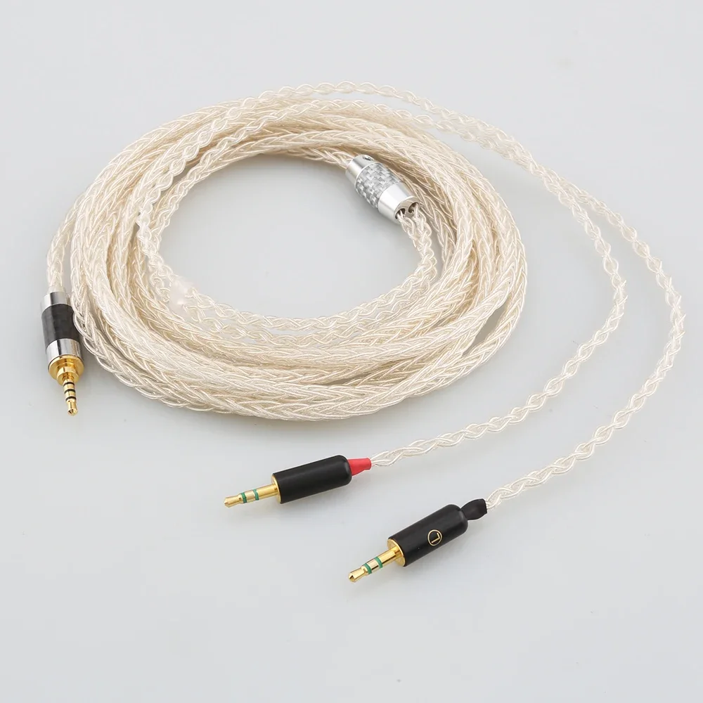 كابل بديل من الفضة النقية 100% لـ Hifiman HE400S، HE-400I، HE-400i (إصدار قابس 2.5 مم)، HE560، HE-350، HE1000، HE1000 V2
