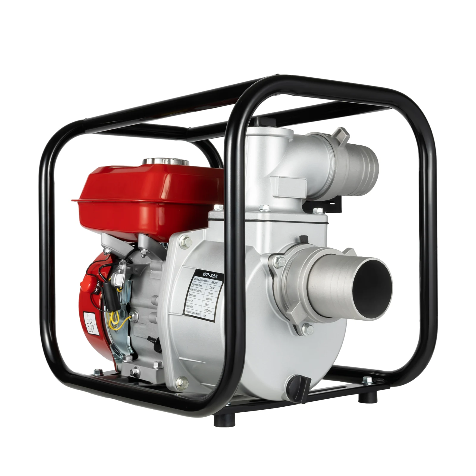 WP-30X 7.5HP Irrigation Water Pump Four-stroke OHV Engine 3600r/min 196cc Red Water Pump Agricultural Irrigation Pump for Agricultural Irrigation, Tunnel Drainage view 2