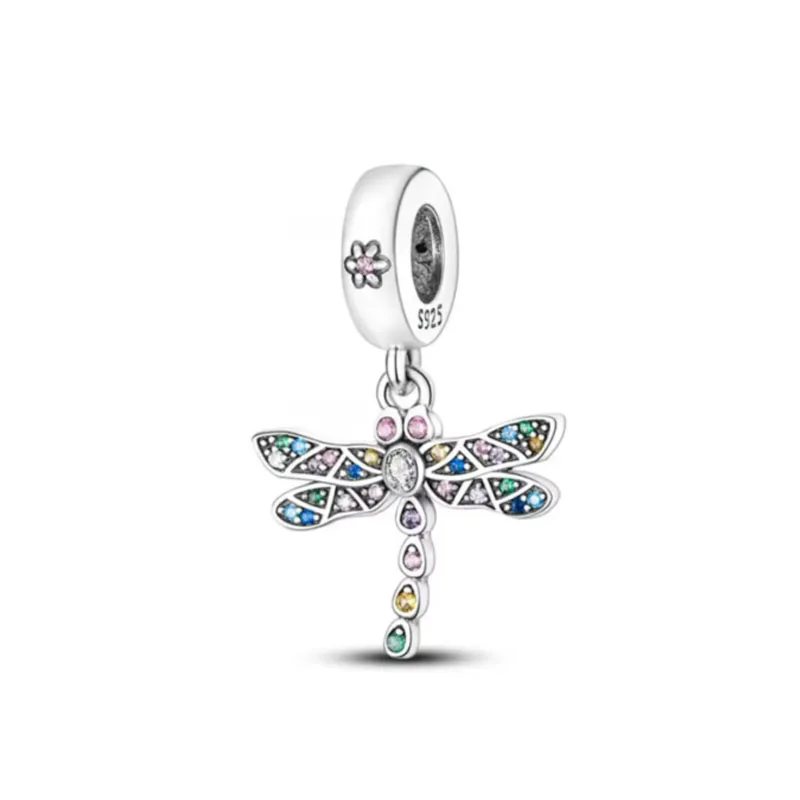 2024 925 Sterling Silver Accessories Dragonfly Cat Dog Dangle Charm Bead Fit Original Pan Bracelet Women DIY Jewelry