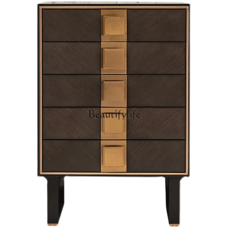 

Italian Minimalist Locker American Light Luxury Three Four Five Chest of Drawers Stone Plate