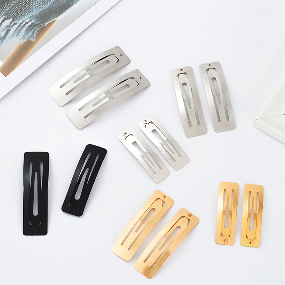 100 Stücke 5 cm 6 cm 7 cm 8 cm Rechteck BB Haarnadeln Basis Gold Silber Schwarz Snap Haarspangen für Handgemachte DIY Haarspangen Zubehör – Detail 11