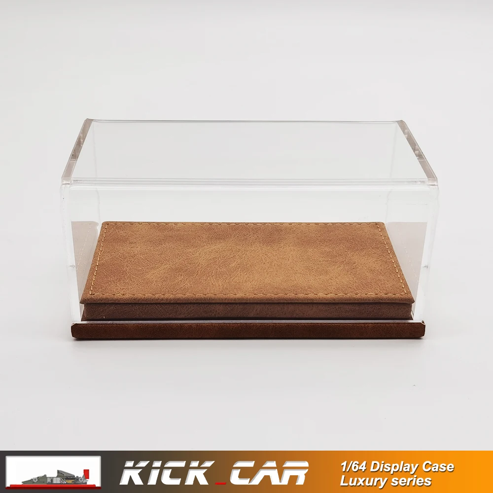 1/64 Display Case Box For Diecast Model Car Handmade Acrylic Storage Box High-grade Leather Flannelette Base 5.12*2.56*2.36 In