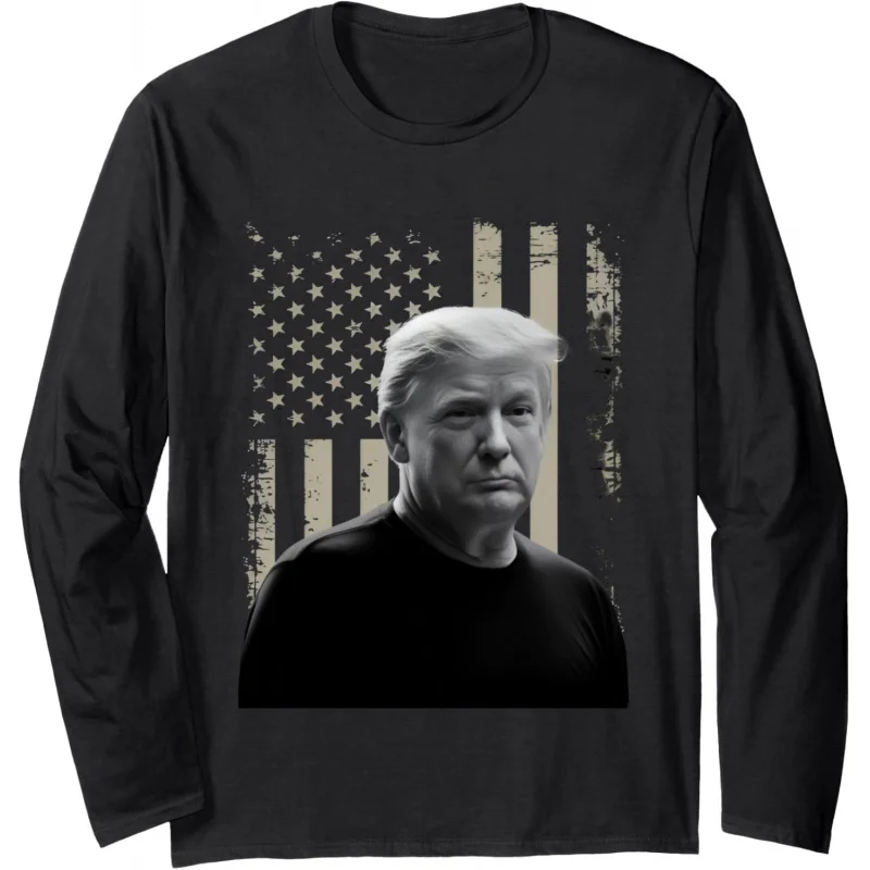 

Donald Trump US Flag Conservative Politics 45 47 Long Sleeve T-shirt