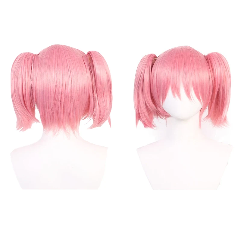 

The 10-Inch Cosplay Composite Lolita Wig With Double Ponytails By Madoka Magica Is Suitable For Anime And Game Role-Playing