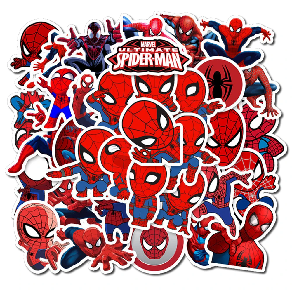 10/35PCS Disney Marvel Spiderman Super Hero Stickers Decals Car Travel Luggage Guitar Fridge Laptop DIY Graffiti Cool Sticker