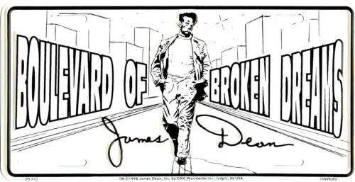 DEAN EMBOSSED METAL LICENSE PLATE AUTO CAR TAG BROKEN DREAMS #X10 Aluminum