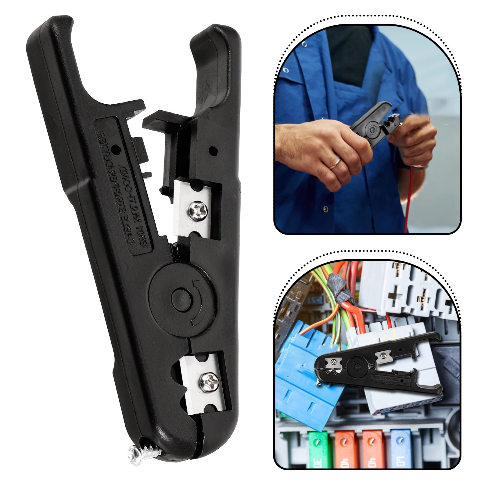 

Wire Stripper Tool Pliers Universal Electrical Stripping Electrician Cable Cutter Heavy Duty Black S501A Scatter
