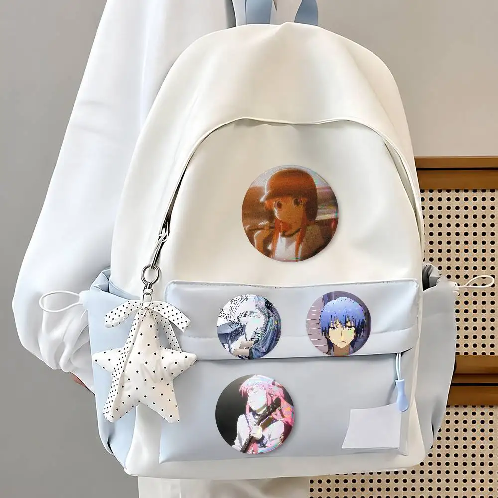 Anime A-Angs-el Beats Mixed Theme Round Button Badge Set Anime Cartoon Music Game Fashion Pins For Bags Clothes Accessories
