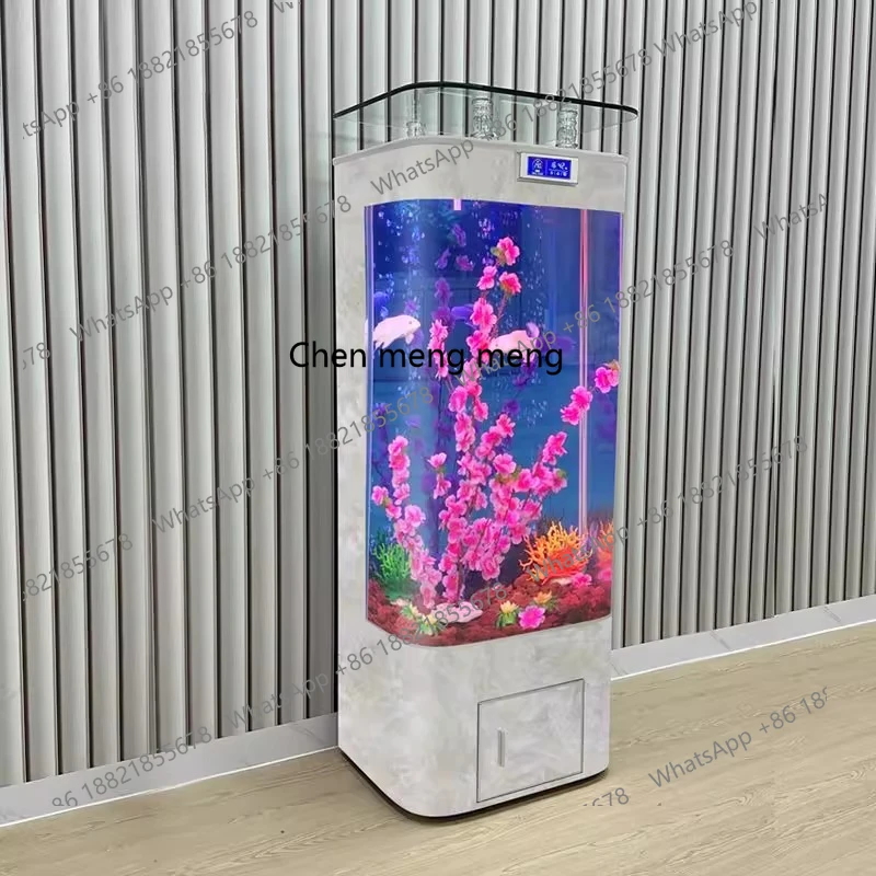 

Household floor-to-ceiling vertical ecological aquarium high definition glass water-free goldfish tank