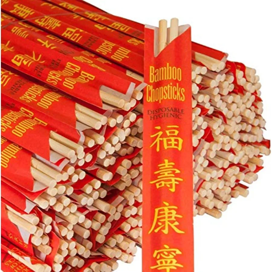 Premium Disposable Bamboo Chopsticks Sleeved and Separated Bag of 40 Pair