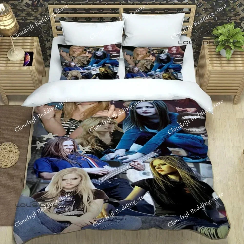 Singer A-AVRIL LAVIGNE Print Bedding Sets Exquisite Bed Supplies Set Duvet Cover Bed Comforter Set Bedding Luxury Birthday Gift