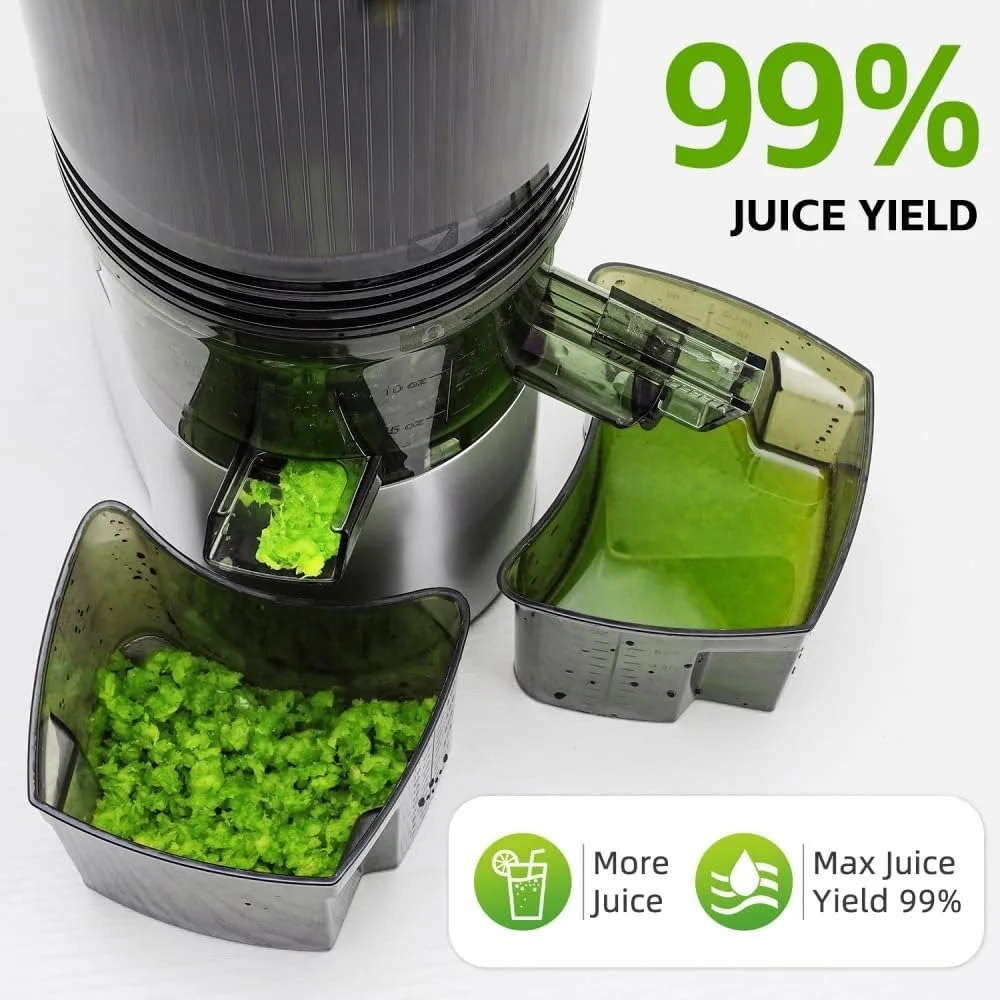 Haoyunma Koude Pers Juicer,5.4 "Extra Grote Voerparachute Past Volledig Fruit Groenten, 350 Met Professionele Kauwmachines