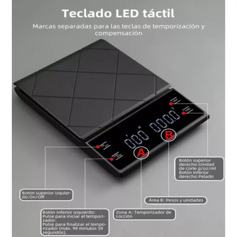 Digital Timing Scale 0.1g/5kg for Precise Weighing - Ideal for Kitchen and Postal Use