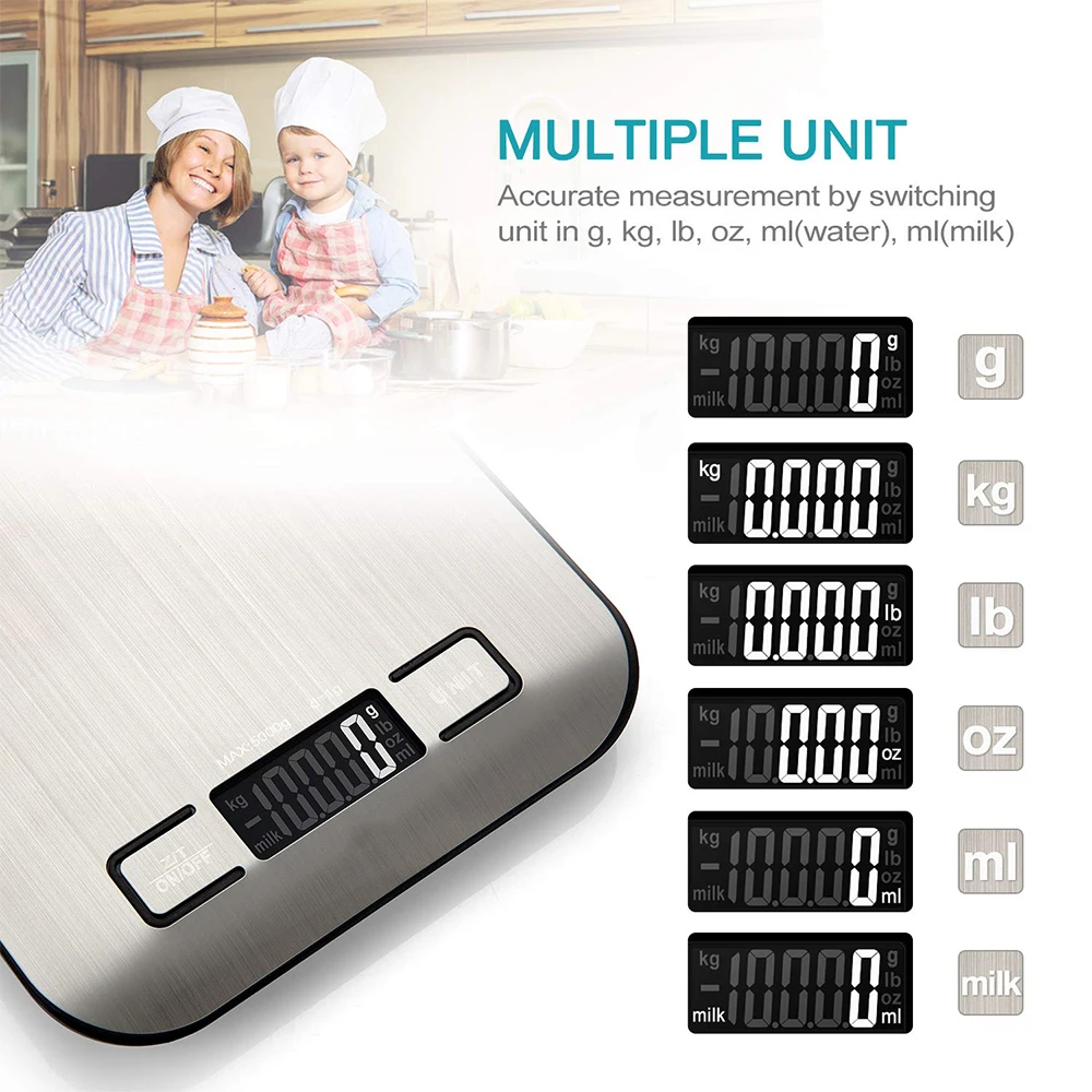 Scala digitale da cucina 5/10KG Bilancia da cucina ad alta precisione Bilancia da caff￨ Bilancia elettronica Gioielli Baking Weight Digital Scale