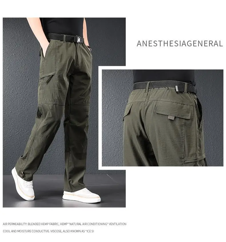 2026 neue Wandern Hosen Männer Frühling Sommer Eis Seide Kühlung Leichte Outdoor Casual Hosen für Männer Schnell Trocknend Angeln Reise Hosen – Detail 11