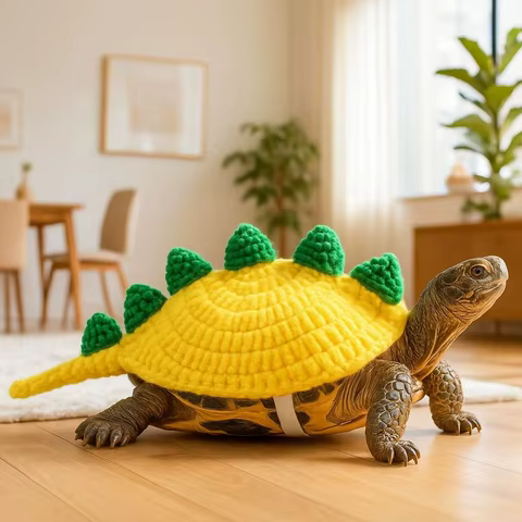 Funny Cartoon Turtle Knitted Sweater Warm Adjustable Turtle Costume Dinosaur Tortoise Outfit Small Animal
