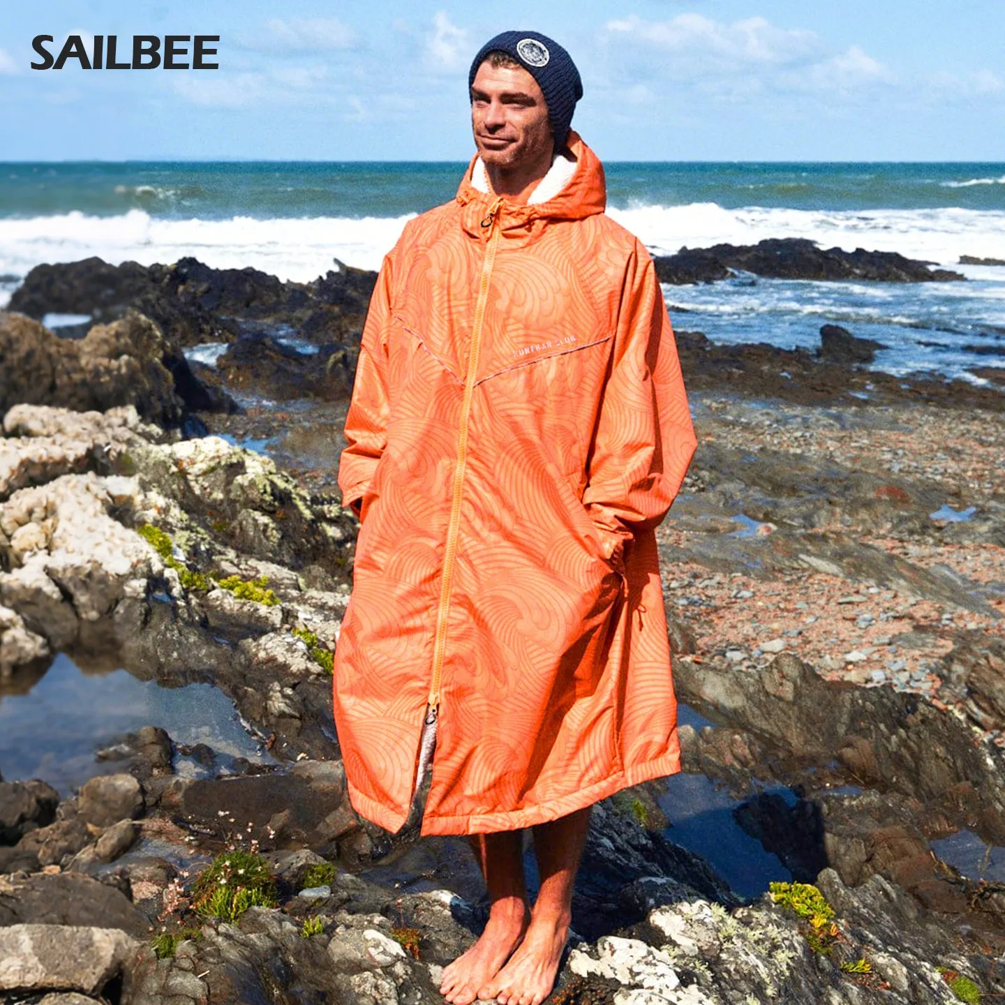 Changing Robe Jacket Coat Quick Drying Jacket Weatherproof Cloak Outwear Surf Changing Robe Jacket Swim Parka Windbreaker