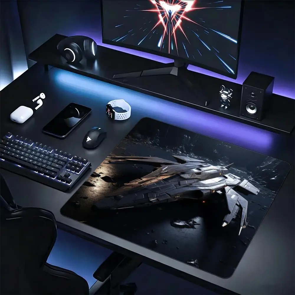 Sci-fi Spaceship Outer Space Gaming Mousepad Small Deskmat Anti-slip Lock Edge Speed Mouse Mat Galaxy Art Pc Gamer Keyboard Pad