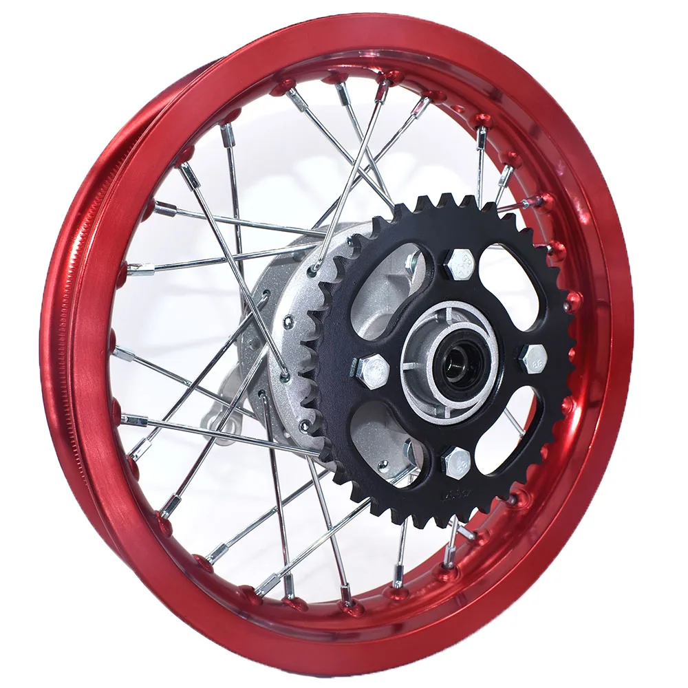 1.60x12 Inch 1.85x12 Inch Rear Drum Brake Aluminum Wheel Rims Circle Hub with sprocket For Kayo CRF Dirt Pit Bike Motorcycle