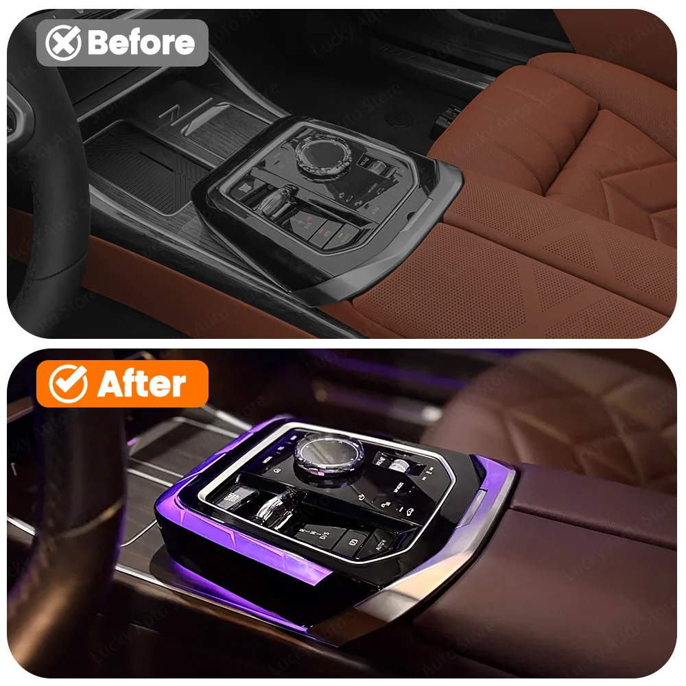 For BMW New 7 Series I7 G70 2023-2026 Car Original LED 11 color ambient light Central control crystal style saddle light