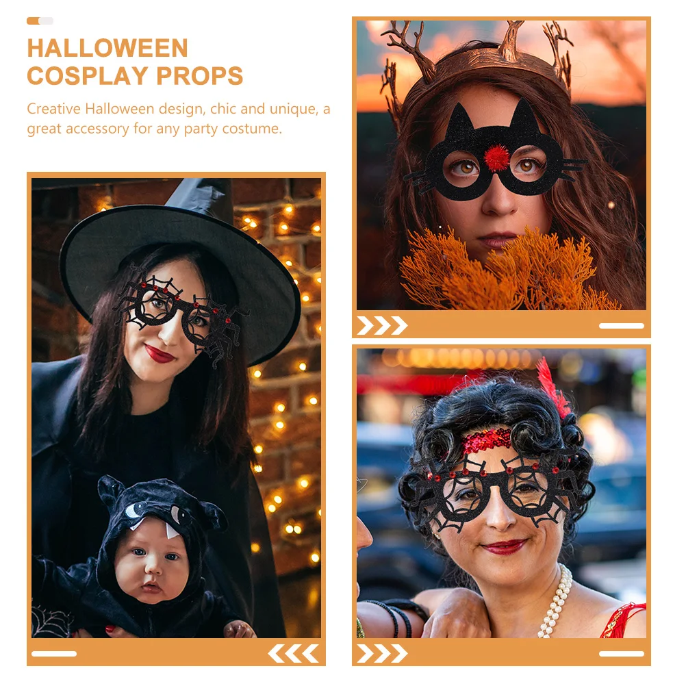 4 Buah Kacamata Dekoratif Halloween Kacamata Pesta Baru Aksesori Kostum Lucu Alat Peraga Meriah Mainan Kreatif