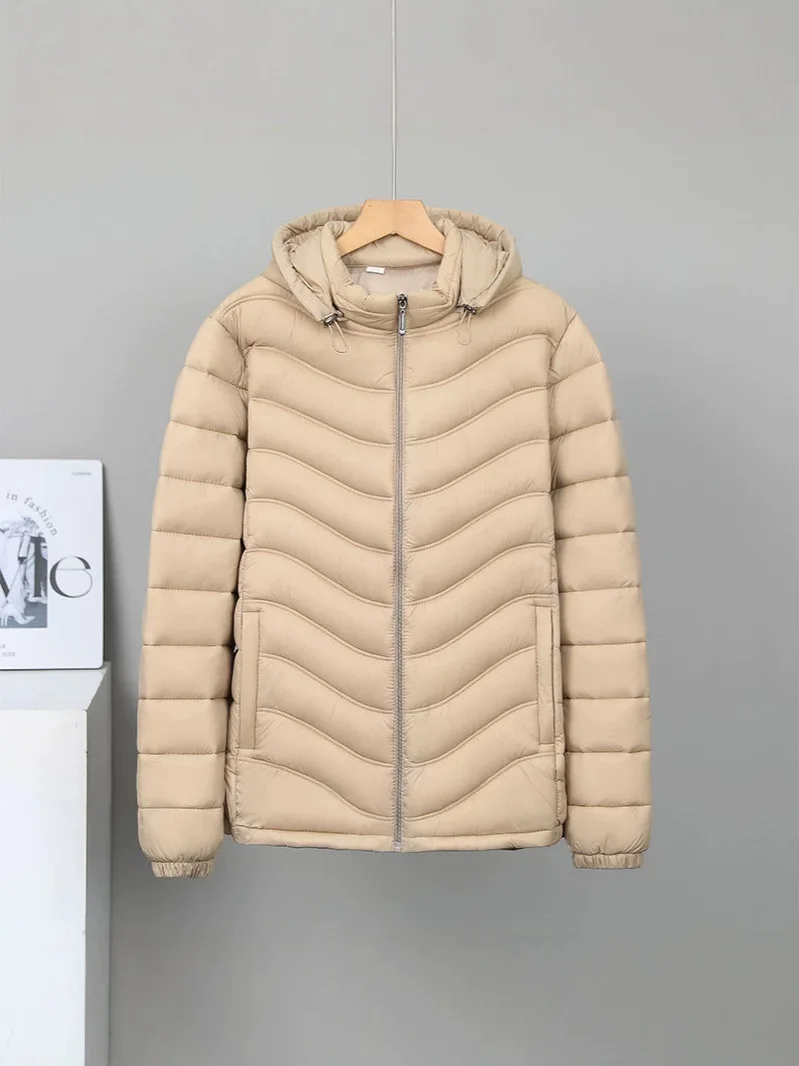 Winter Men's Hooded Cotton Jacket American Casual Fashion Solid Color Loose Simple 6XL Versatile Male Thicken Warm Coat