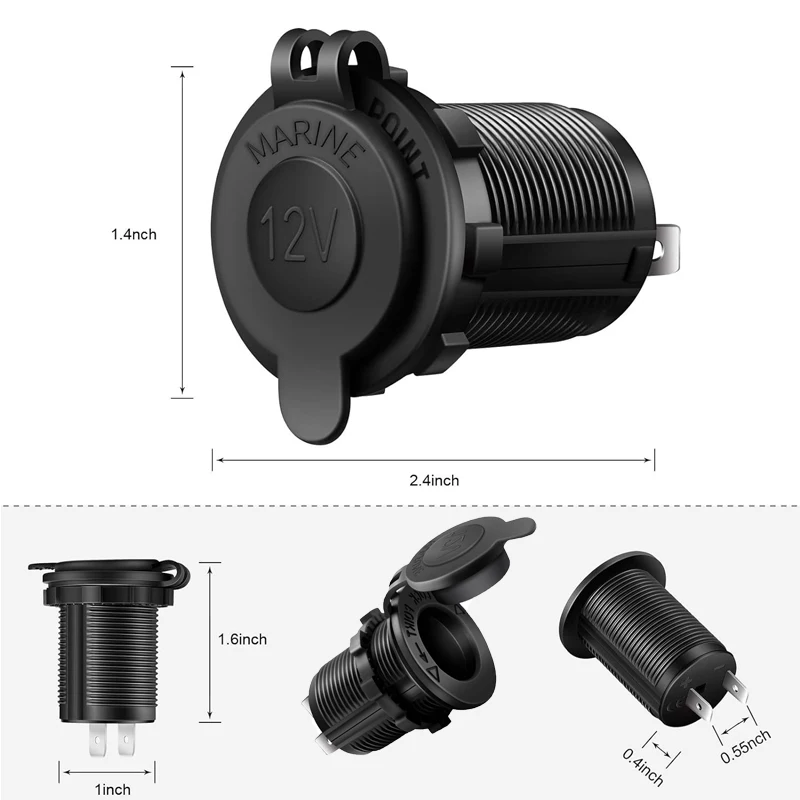 Ładowarka samochodowa 12V Panel przełączników 12V Samochodowy adapter USB Gniazdo ładowarki Panel Szybkie ładowanie Ładowarka samochodowa Akcesoria do samochodów