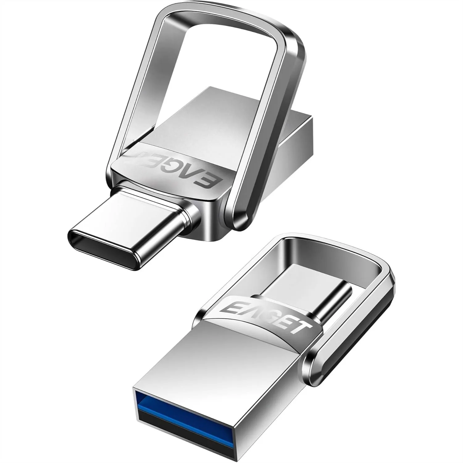 32GB Flash Drive Dual USB 3.2 Gen 1 USB-A & USB-C 150MB/s Swivel Metal Thumb Drive for iPhone 15/16 Android Tablet Laptop Mac