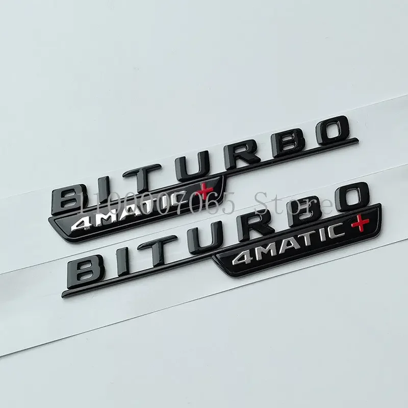 2017 Glossy Black Letters Turbo_4matic+ ABS Emblem for A45 C43 E53 CLA45 CLS53 Car Fender Nameplate Logo Sticker