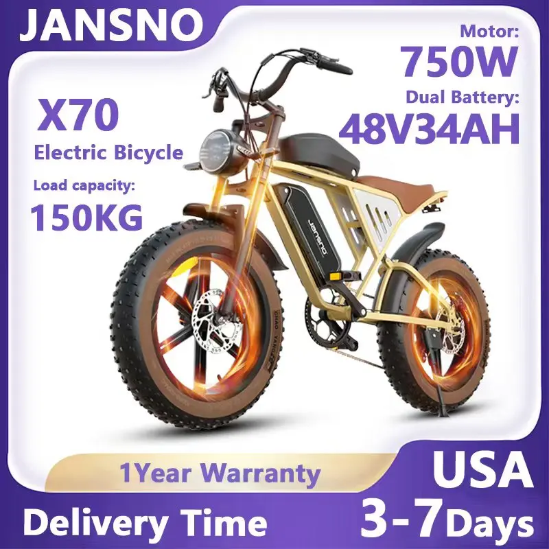 

Jansno X70 E-Bike 750 Вт мотор 48 В 34 Ач двойной аккумулятор горный электрический велосипед 20*4.0 дюймов толстые шины мотоцикл Aldult электрический велосипед