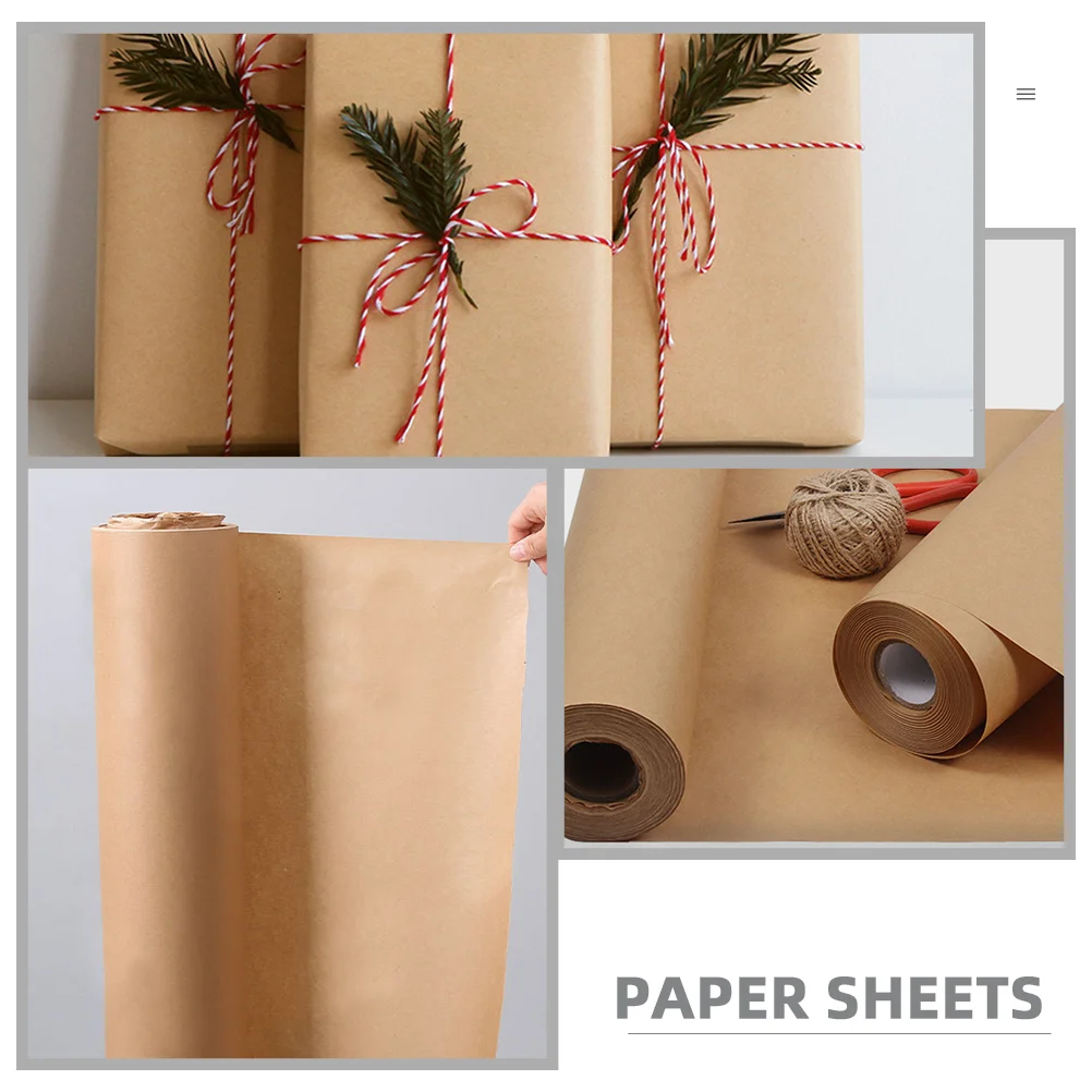 1 قطعة 1 لفة براون ورق الحرف لفة لب الخشب الطبيعي هدية التفاف باقة الأزهار التعبئة Diy بها بنفسك الحرف اليدوية اللوحة الرسم