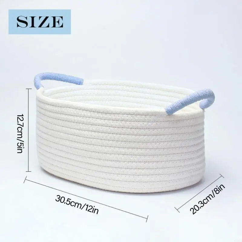 Soft Cotton Rope Basket for Toy Clothes Items Baby Room Desktop Sundries Storage Solution