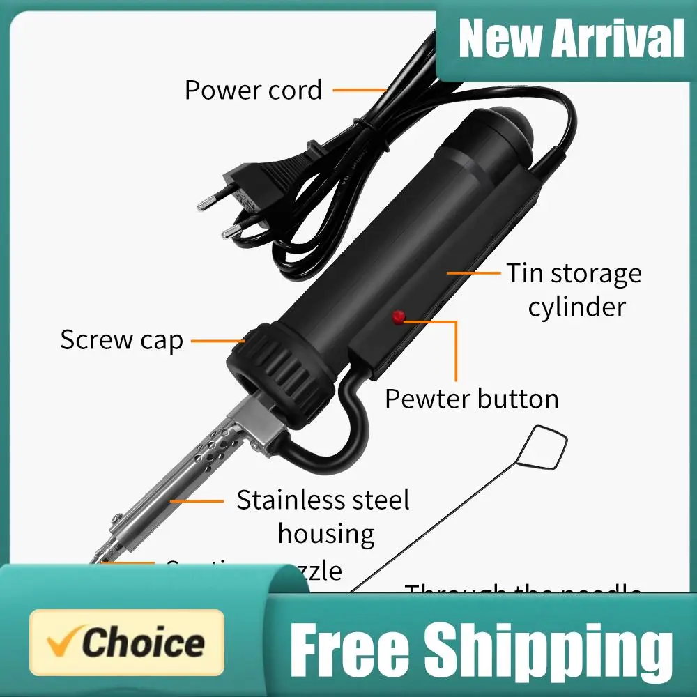 

Tin Suction Tool Plastic Stainless Steel Removal Solder Iron Pen with EU Plug Strong Suction for Circuit Board Assembly for Chip