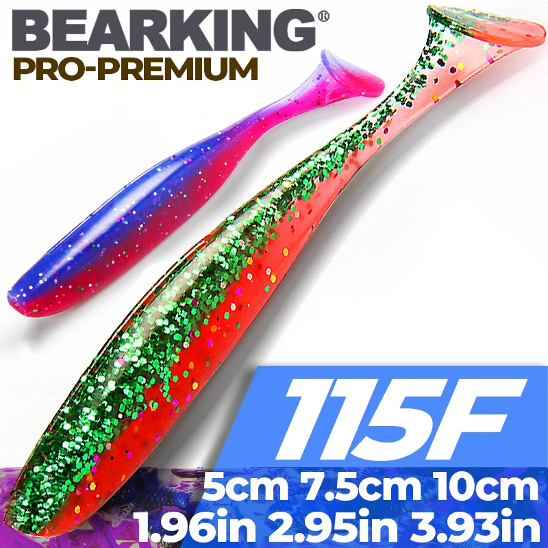 BEARKING EZ shinner Fishing Lures 50mm 75mm 100mm Wobblers Carp Fishing Soft Lures Silicone Artificial Double Color Baits