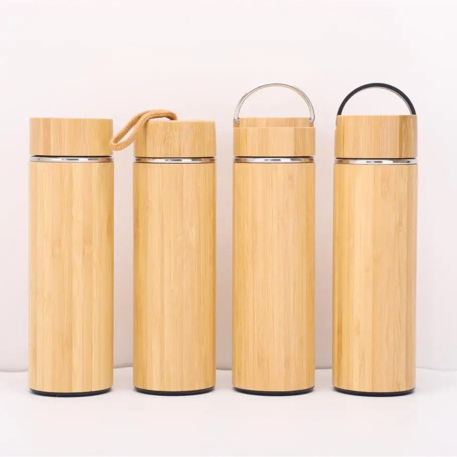 

Portable Bamboo ell Stainl Steel Thermal Cup Car Mounted Bamboo Tea Cup Creative Handheld Office Use 6 Hour Insulation