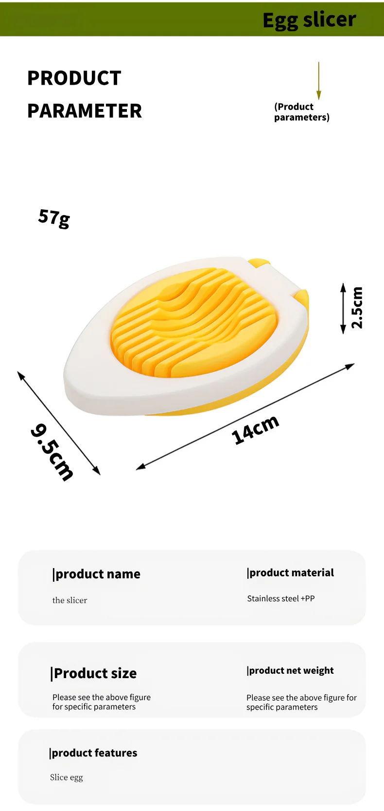 1pc Stainless Steel Multi-purpose Egg Cutter Light and Convenient Creative Egg Slicer Egg Divider Kitchen Accessory