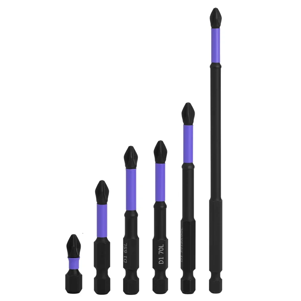 Anti-shock Strong Magnetic Cross Screwdriver Bits D1 High Hardness Batch Head Non-slip Impact Driver Bit Sets for Power Drilling