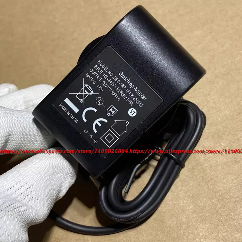 Cargador adaptador de conmutación genuino de 25V 0.5A SSC-18P-12 para aspiradora Philips FC6168 FC6170 FC6169 FC6172 FC6405 fuente de alimentación