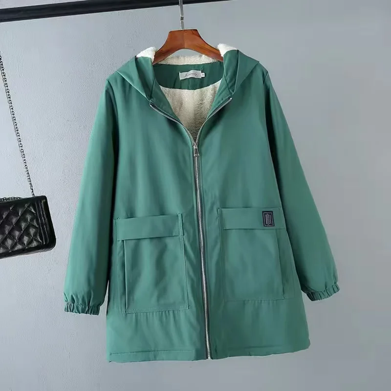 

Утепленная куртка женская, осень-зима 2025, новая ветровка, корейская верхняя одежда «Джокер», длинное свободное пальто, женское модное трендовое пальто