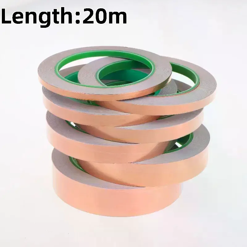 EMI Shielding Conductive Copper Foil Tape 20M Double Sided Adhesive for Jewelry Making Electrical Maintenance