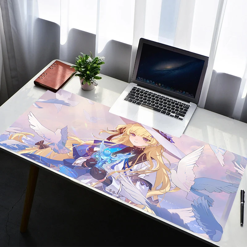 

Mouse Pad Laptop Non Slip Extended Desktop Mouse Mat PC Rubber Keyboard Pad Gaming Accessories Mousepad Wuthering Waves Phoebe