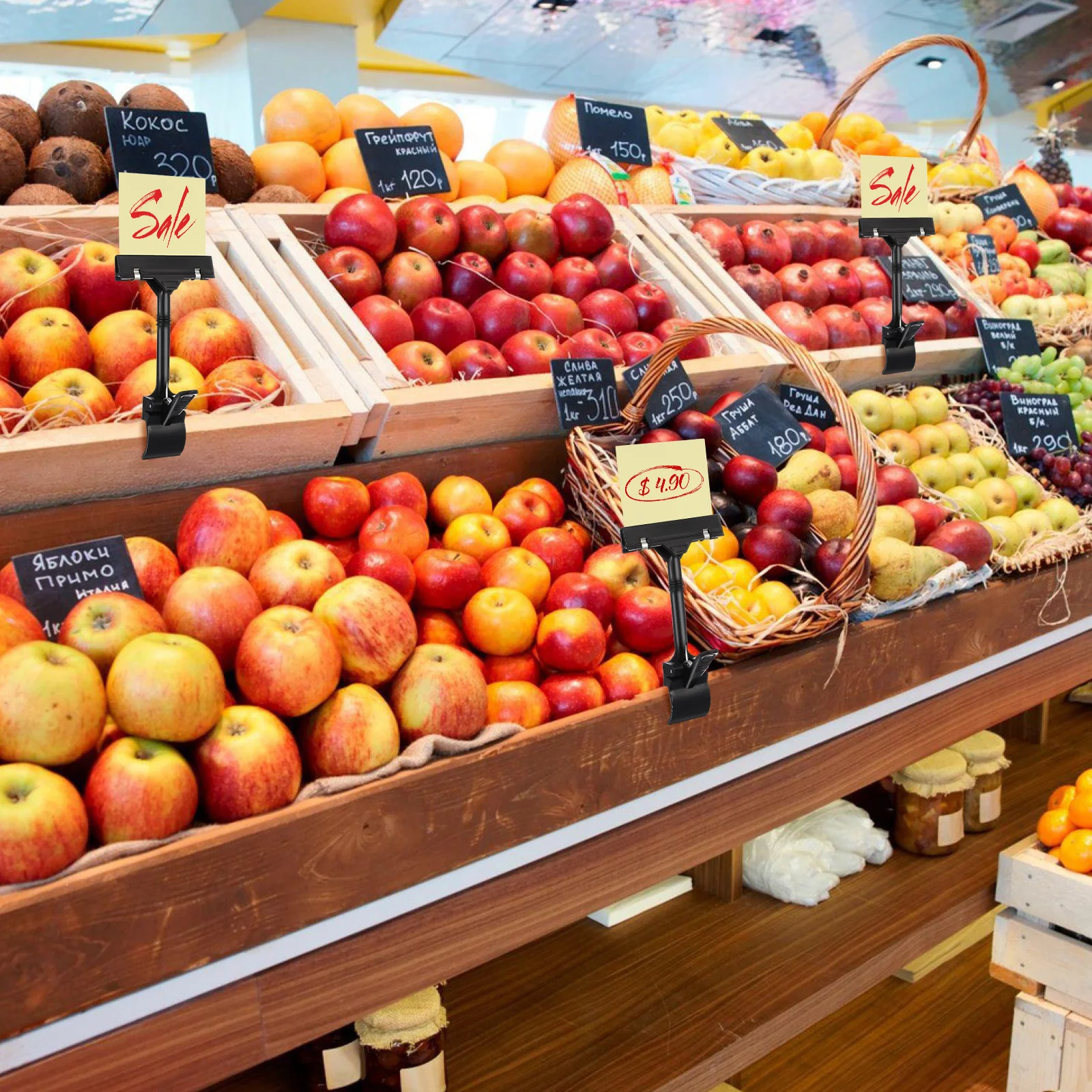 

10Pcs Advertising Display Clip Multi-Functional Tag Clip for Price Tags Holder Label Clamp Use in Supermarkets Stores and