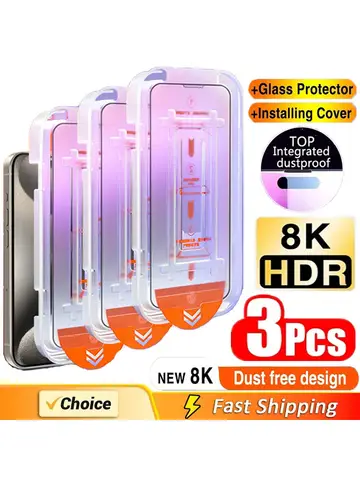 3Pcs Oleophobic Coating Dust Free Easy Installation Screen Protector for IPhone 13 11 12 14 15 Pro Max Mini XR 16 15 Plus Glass